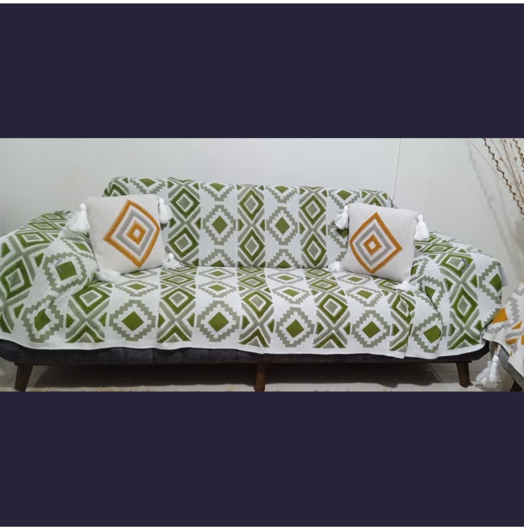 شال مبل پانچ ۳متری زیتونی