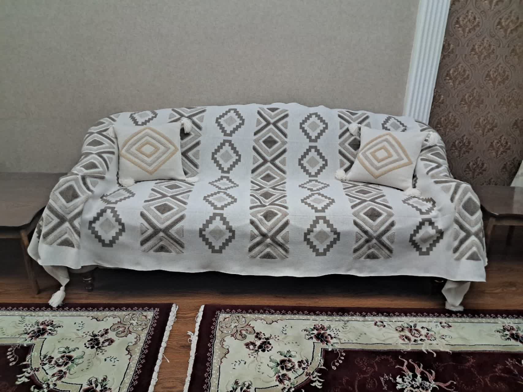 شال مبل پانچ ۳متری نسکافه ای